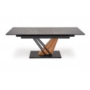 Стол обеденный HALMAR VOLANT 140 черный мрамор/дуб золотой 140-180/90